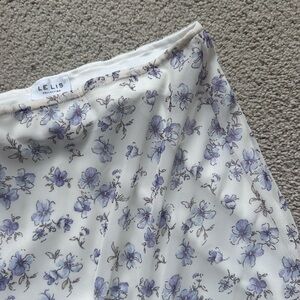 A-Line Skirt in White and Lavender Floral
